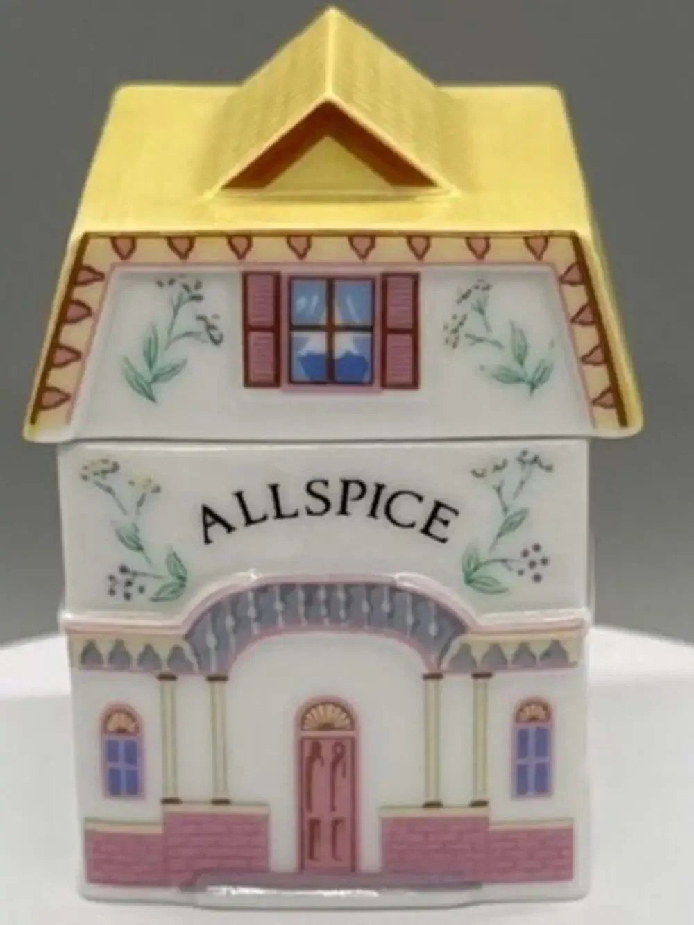 Lenox Spice Village 1989 Allspice House Jar w/ Lid Porcelain All Spice Vintage